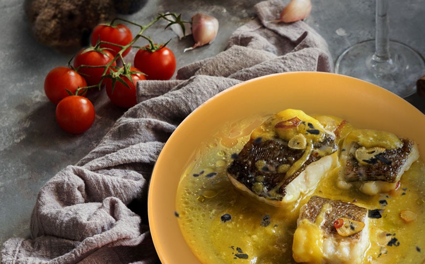 Bacalao Al Pil-Pil Con Trufa Bacalao al pilpil con trufa