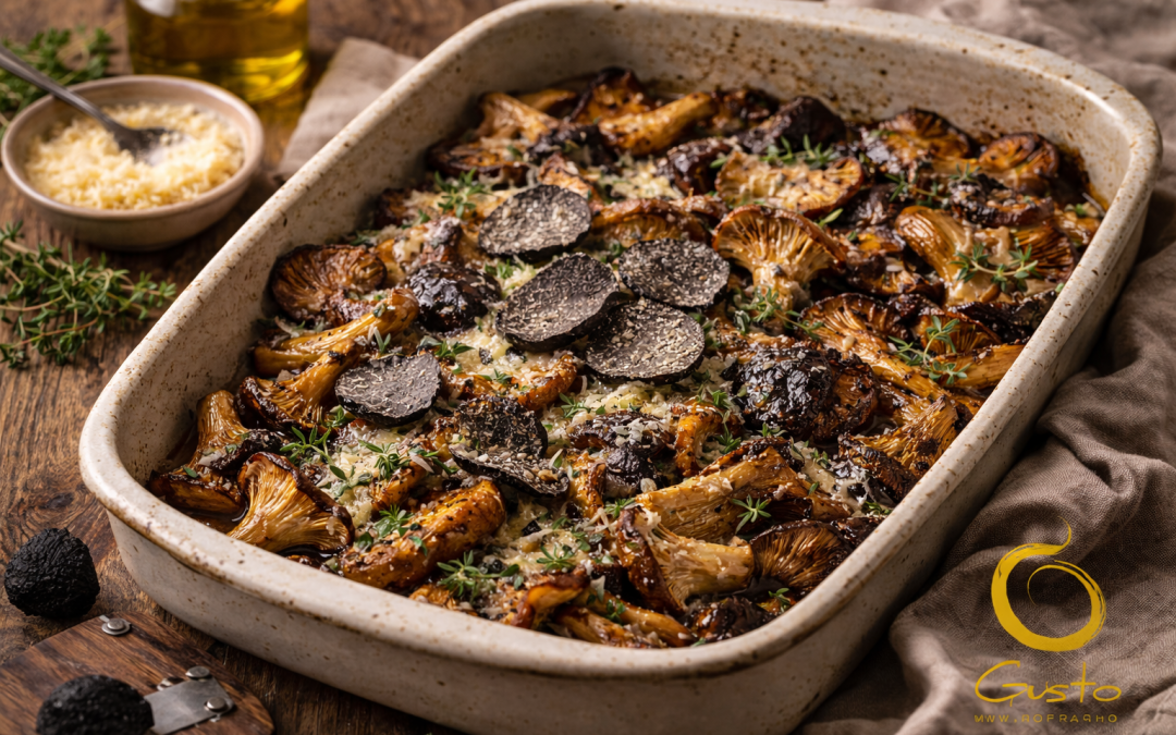 Setas al Horno con Parmesano y Trufa Fresca